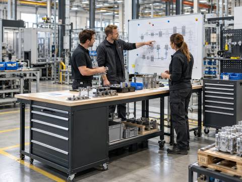 Jak dobrać meble warsztatowe do kolejnych etapów procesu produkcyjnego?