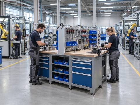 Jak ustawić meble warsztatowe względem maszyn i linii produkcyjnych?